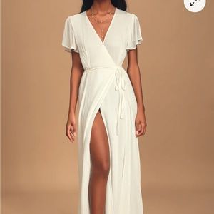 Lulus Heart of Marigold White Wrap Maxi Small